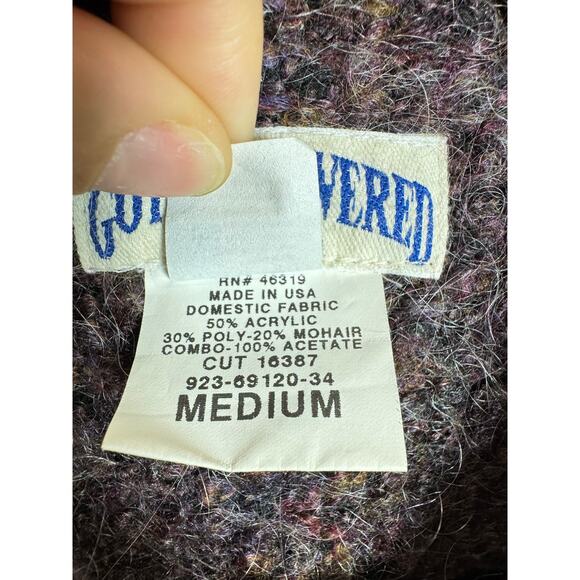 VTG Women’s Mohair Blend Cardigan Sweater M Knit Collar Made in USA - Picture 5 of 8